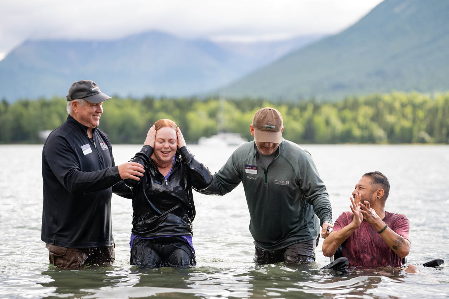 The Omars were baptized in Lake Clark by our chaplains.
