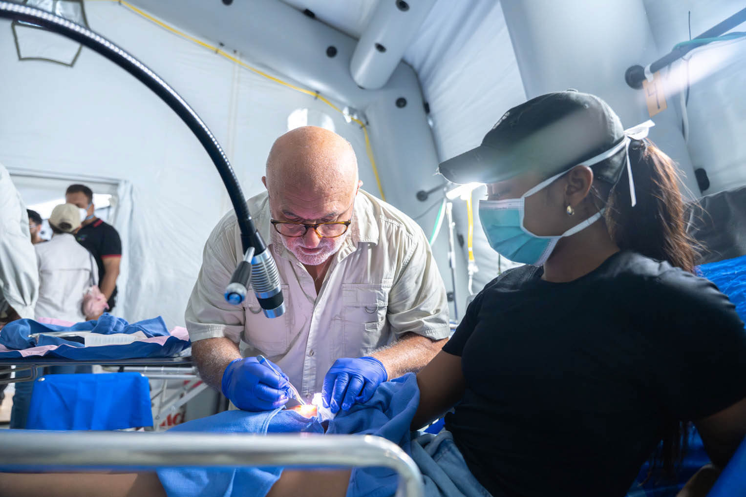 Medical teams are treating all manner of injuries and ailments.