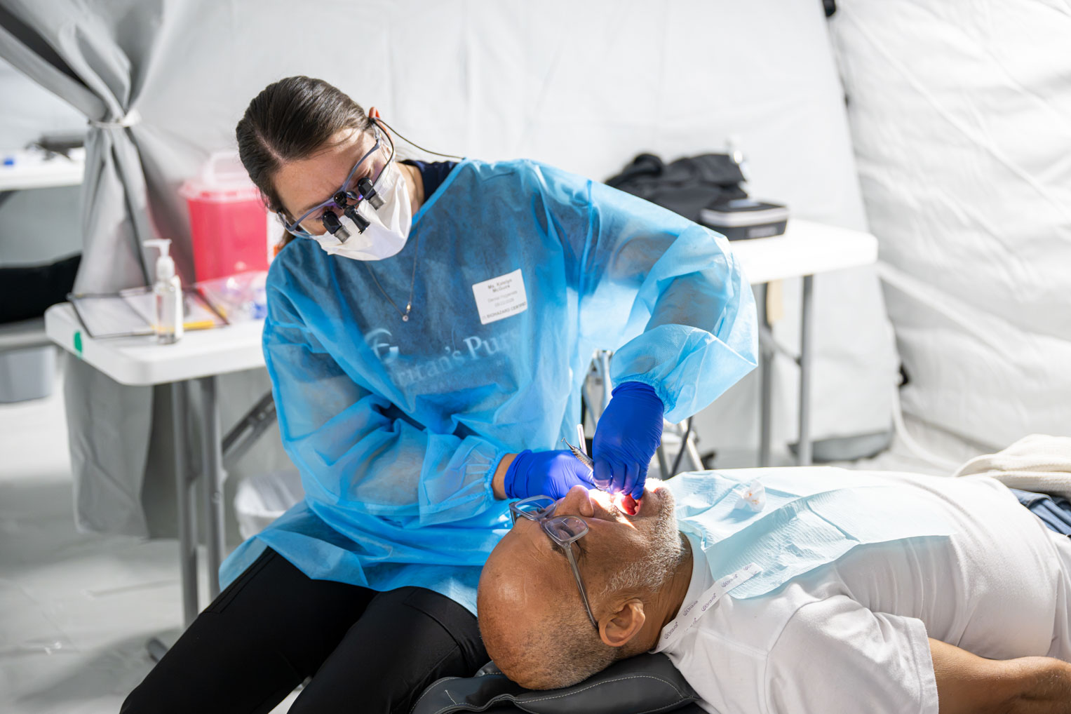 During his cleaning the dental hygienist discovered a deep cavity had formed.