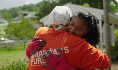 A Samaritan’s Purse volunteer comforts Cynthia Cain, a beneficiary in Weston, West Virginia.