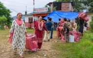 Residents received shelter supplies, water filters, solar lights, and blankets as they continue to recover after deadly flooding.