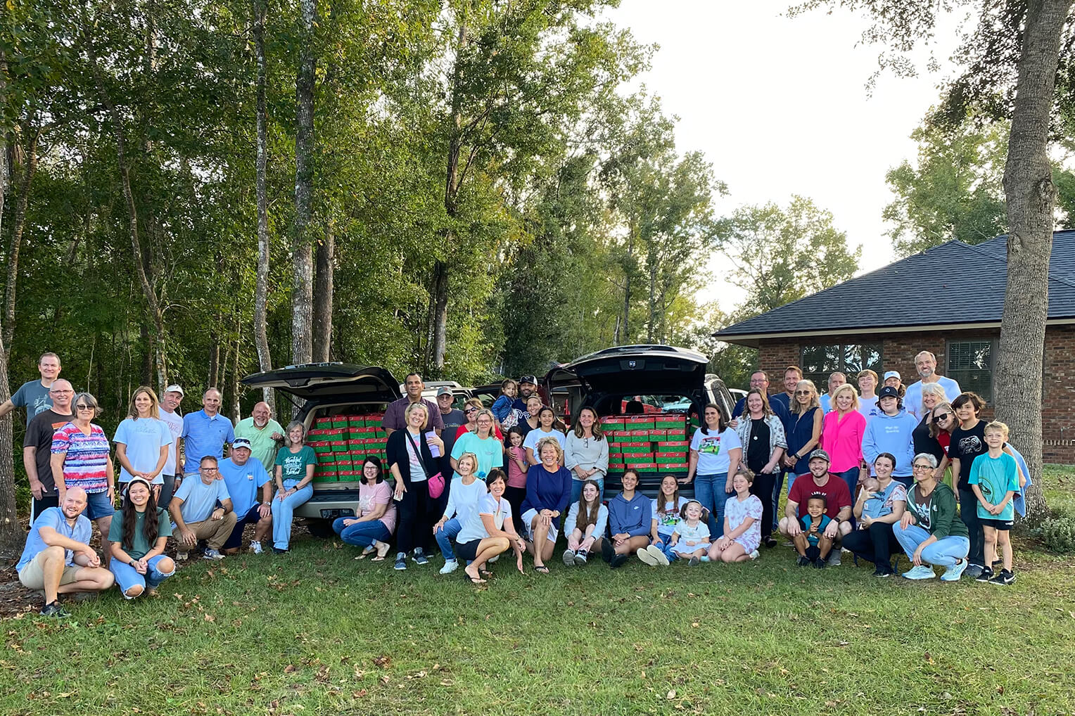 Adryana's friends, family, and neighbors helped her load all 1,747 shoeboxes into cars to be shipped to a processing center.