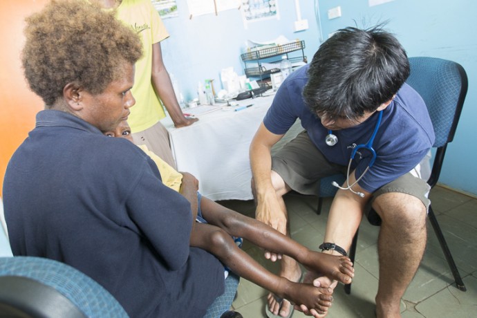 SP medical team treating patients at Lenakel Hospital on Tanna Island