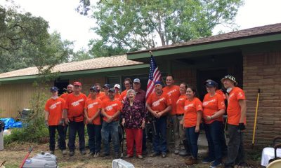 Our volunteer team in Santa Fe, Texas, with homeowners Bob and Joyce.