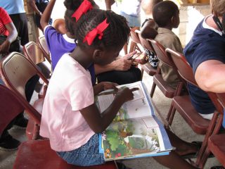 Children received The Greatest Gift Gospel booklet with their shoebox gifts. 